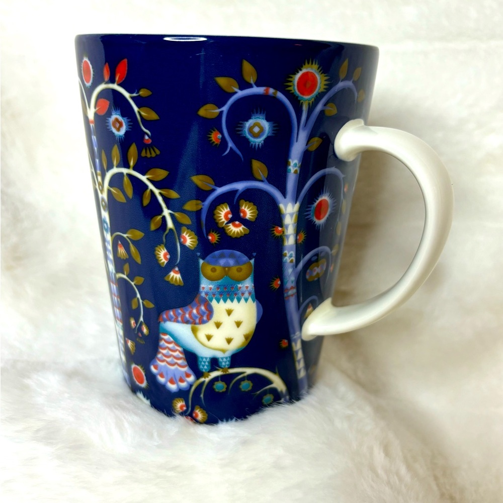 Iittala Haapaneimi Mug Taika, Blue, Bird/ Owl motif, Finland design 13 Oz, NWOT